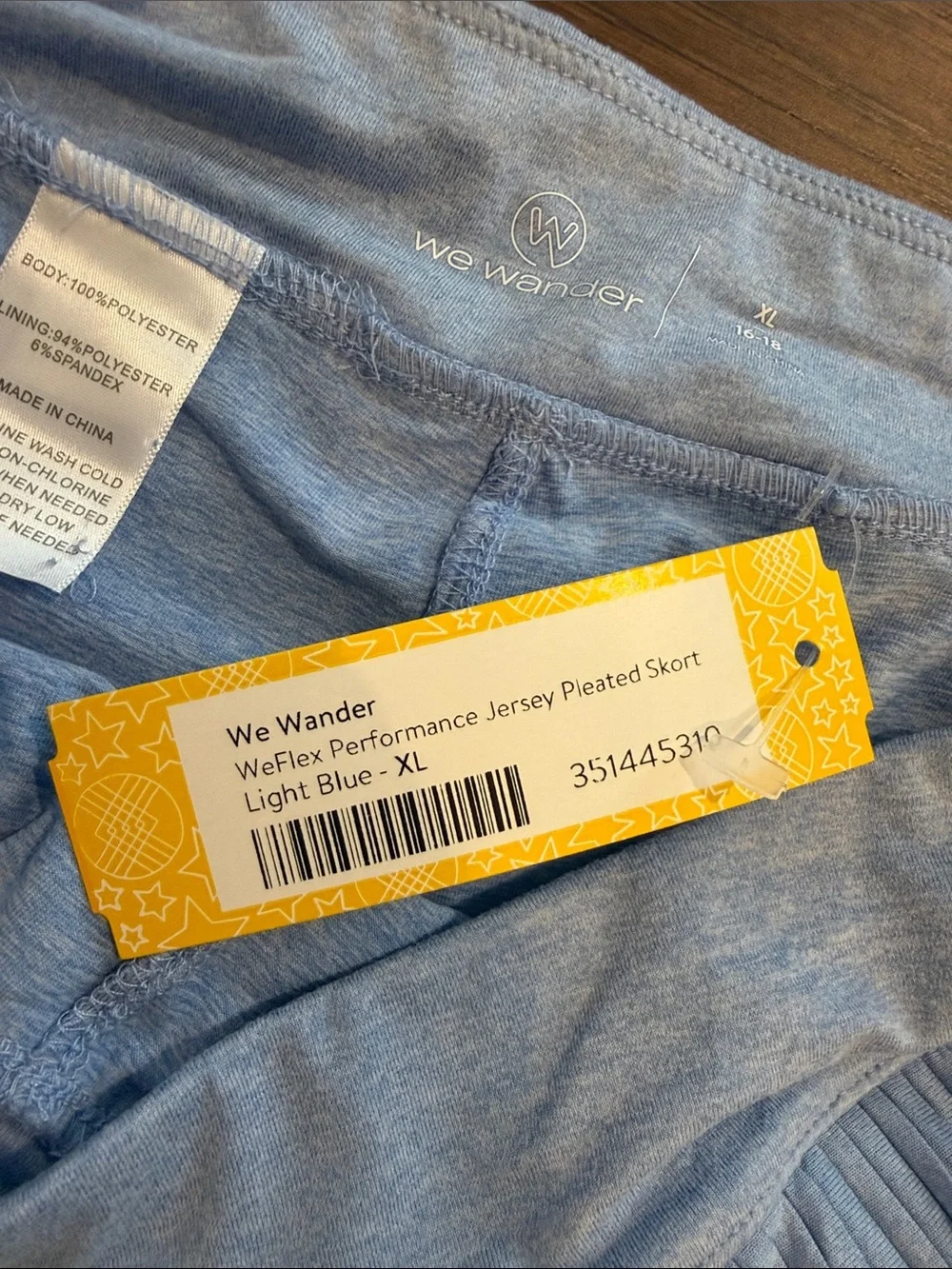 We Wander Girls Light Blue Pleated Tennis Skirt Size XL 16/18 - C67-005